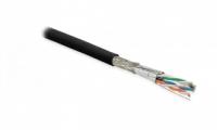 Кабель витая пара SFTP4-C6A-S23-OUT-PE-BK-500 (S/FTP) кат.6a 4 пары (23 AWG) ож (solid) кажд. в фольге общий экран - медная оплетка для внеш. прокл. PE черн. (уп.500м) Hyperline 359207