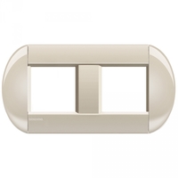 Рамка овальная 2 поста Кремовый LivingLight Legrand LNB4802M2CL