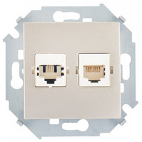 Розетка компьютерная 2-м Simon15 RJ45 кат.5E Systimax механизм шампань Simon 1591593-034