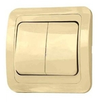 Выключатель 2-кл. СП Lillium IP20 механизм крем. Makel 30010003