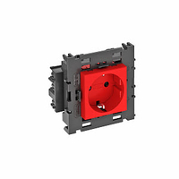 Розетка одинарная 0° Modul45connect с з/к, 250 В, 16A (красный) (STD-D0C8 SRO1) | 6120418 OBO Bettermann