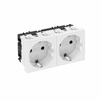 Розетка двойная 0° с з/к, 250 В, 16A (белый) (STD-D0 RW2) | 6120022 OBO Bettermann
