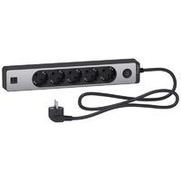 Удлинитель UNICA EXTEND 5 розеток 2К+З кабель 1.5 2 USB черн.+ алюм. вставка SchE ST945U1BA Schneider Electric