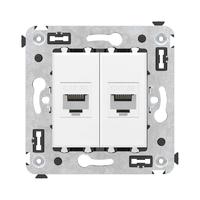 Компьютерная розетка RJ-45 без шторки в стену, кат.5е двойная, "Avanti", "Белое облако" | 4400664 DKC (ДКС)