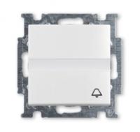 Кнопка звонковая н.о. контакт с полем для надписи Basic 55 альп. бел. ABB 2CKA001413A1086 1413-0-1086