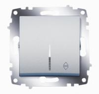 Механизм переключателя 1-кл. СП Cosmo 10А IP20 (сх. 6) с подсветкой алюм. ABB 619-011000-210