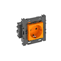 Розетка одинарная 0° Modul45connect с з/к, 250 В, 16A (оранжевый) (STD-D0C8 ROR1) | 6120414 OBO Bettermann