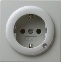 Розетка Gira S-Color 1-мест. 1мод. механизм с накладкой З/К скр. уст-ки16А 220-250В IP20 серый | 018242