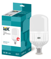 Лампа светодиодная HP 50Вт 4000К нейтр. бел. E27 230В IEK LLE-HP-50-230-40-E27 (ИЭК)