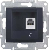 Механизм розетки телеф. 2-м СП Sedna графит SchE SDN4101170 Schneider Electric