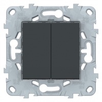 Выключатель 2-кл. 2мод. СП Unica New IP21 (сх. 5) механизм антрацит SchE NU521154 Schneider Electric