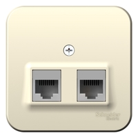 Розетка компьютерная 2-м ОП Blanca RJ45 кат.5E с изолир. пластиной молочн. SchE BLNIA045452 Schneider Electric