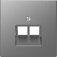 Накладка центральная Merten D-Life для розетки компьютерной 2-м RJ45 SD нерж. сталь SchE MTN4522-6036 Schneider Electric