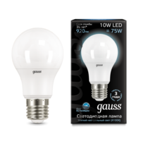 Лампа светодиодная LED 10 Вт 920 Лм 4100К белая Е27 A60 Black Gauss - 102502210