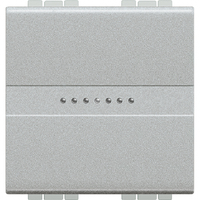 Кнопка 1-кл аксиальная 10А 250В. Livinglight авт. клеммы. 2мод. алюм. Leg BTC NT4055M2AN Legrand
