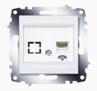 Механизм розетки телефонной 1-м Cosmo RJ11 + гнездо бел. ABB 619-010200-221