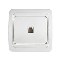 Розетка компьютерная одинарная RJ-45 CLASSICO белая 2131 | 4690612034263 IN HOME