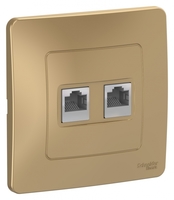 Розетка компьютерная 2-м СП BLANCA RJ45 кат.5e титан SchE BLNIS045454 Schneider Electric