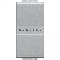 Кнопка Axial с автоматическими клеммами 1 модуль алюминий LivingLight Legrand NT4055A