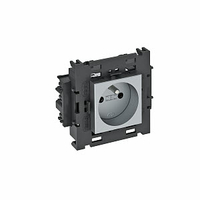 Розетка одинарная 0° Modul45connect франц. стандарт, 250 В, 16A (серебристый) (STD-F0C8 AL1) | 6120612 OBO Bettermann
