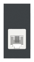 Розетка телефонная 1-м 1мод. Unica Modular RJ12 антрацит SchE NU349154 Schneider Electric