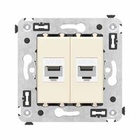 Розетка компьютерная 2-м СП Avanti "Ванильная дымка" RJ45 кат.6A без шторок механизм DKC 4405674 (ДКС)