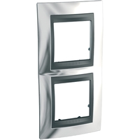 Рамка 2-м Unica Top верт. хром/графит SchE MGU66.004V.210 Schneider Electric