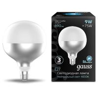 Лампа светодиодная филаментная Filament Mirror-Milky 9Вт G125-DC 4000К E27 890лм 125х178мм Gauss 1014802209