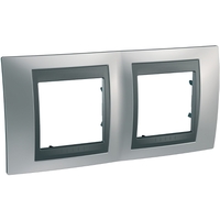 Рамка 2-м Unica Top хром матовый/графит SchE MGU66.004.238 Schneider Electric