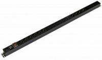 Блок розеток вертик. 10 Schuko IEC320 C13 выкл. с подсветкой без кабеля питания входной разъем C20 16А 250В сталь SHE-10SH-10IEC-S-AIEC черн. Hyperline 470942