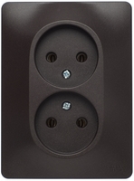 Розетка 2-м СП Glossa 16А IP20 без заземл. шоколад SchE GSL000820 Schneider Electric