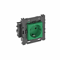 Розетка одинарная 0° Modul45connect с з/к, 250 В, 16A (зеленый) (STD-D0C8 MZGN1) | 6120416 OBO Bettermann