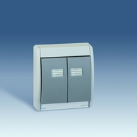 Рамка 1-м Simon44 Aqua с коробкой и двойной клавиш. подсветкой сер. Simon 4400026-035