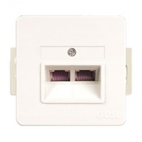 Механизм розетки комп. 2-м Extra RJ45 бел. ГУСИ С1К2-001 GUSI Electric