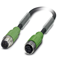 Кабель для датчика / исполнительного элемента SAC-4P-M12MS/0,6-PUR/M12FSSHBK | 1553899 Phoenix Contact