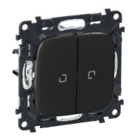 Механизм переключателя 2-кл. СП Valena Allure 10А IP20 250В 10AX с подсветкой лиц. панелью антрацит Leg 752919 Legrand