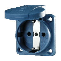 Розетка панельная SCHUKO 16А 230В 2Р+E синяя IР54 11031 MEN Mennekes