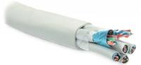 Кабель витая пара, экранированная F/UTP, категория 5, 16 пар (4 пары (24 AWG)х4), одножильный (solid), каждый 4х парник: экран-фольга, LSZH оболочка, нг(C)-HF, –20°C - +60°C, серый Hyperline 46754