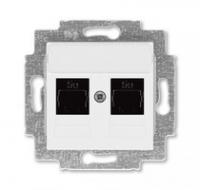 Розетка информационная Levit двойная 2хRJ45 кат. 5e бел. ABB 2CHH295118A6003