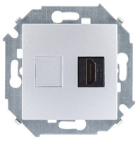 Механизм розетки HDMI СП Simon15 алюм. Simon 1591407-033