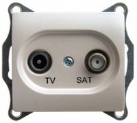 Розетка телевизионная оконечная TV/SAT Glossa 1дБ механизм перламутр SchE GSL000697 Schneider Electric