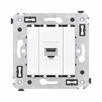 Розетка компьютерная 1-м СП Avanti "Белое облако" RJ45 кат.6A без шторок механизм DKC 4400673 (ДКС)