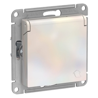 Механизм розетки 1-м СП ATLAS DESIGN с заземл. защ. шторки крышкой 16А IP20 жемчуг SchE ATN000446 Schneider Electric