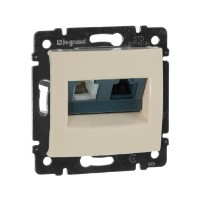 Механизм розетки компьютерной + телефонной 2-м СП Valena RJ45 кат.5E UTP+RJ11 сл. кость Leg 774180 Legrand