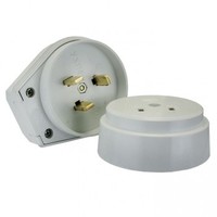 Разъем РШ-ВШ 32А 250В 2P+PE (ОУ) пластиковый бел. EKF PROxima | AS-250-O-01
