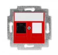 Розетка информационная Levit RJ45 кат. 5e и заглушка красн. ABB 2CHH295117A6065