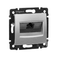 Розетка компьютерная 1-м СП Valena RJ45 кат.5E UTP на винтах механизм алюм. Leg 770238 Legrand