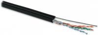 Кабель витая пара UUTP4-C5E-S24-SW-OUT-PE-BK U/UTP кат. 5e 4 пары (24 AWG) ож (solid) с металл. тросом внешн. PE черн. Hyperline 21029