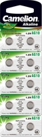 Элемент питания алкалиновый "таблетка" G10 Mercury Free AG10-BP0%Hg 389A/LR1130/189 BL-10 (блист.10шт) Camelion 12818