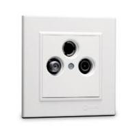 Розетка телевизионная проходная TV/R/SAT СП Karea IP20 4дБ бел. Makel 56001067